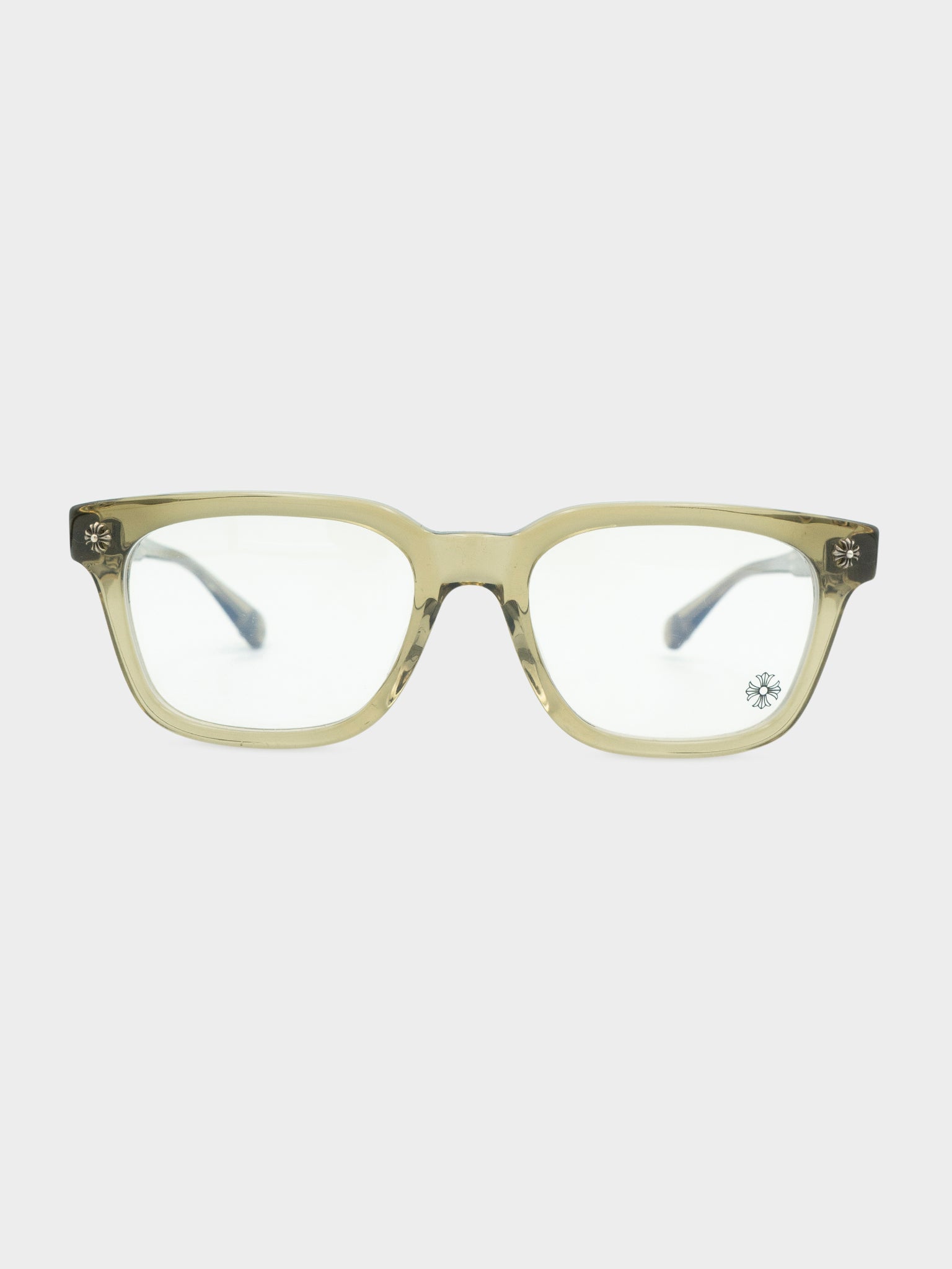 Clear-Olive Cox Ucker Glasses Chrome Hearts