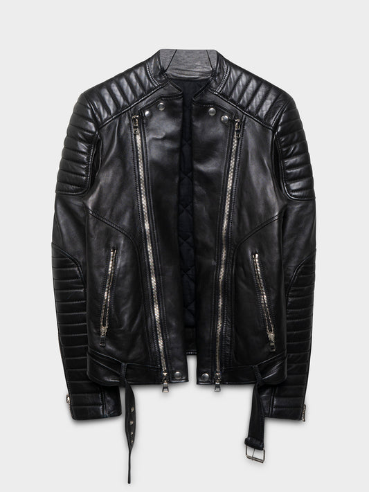 FW10 Quilted Leather Biker Jacket