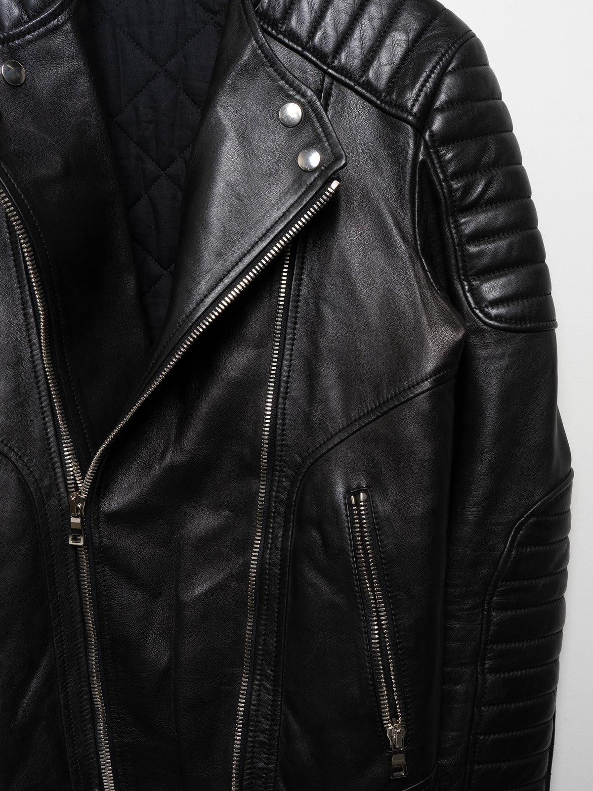 FW10 Quilted Leather Biker Jacket