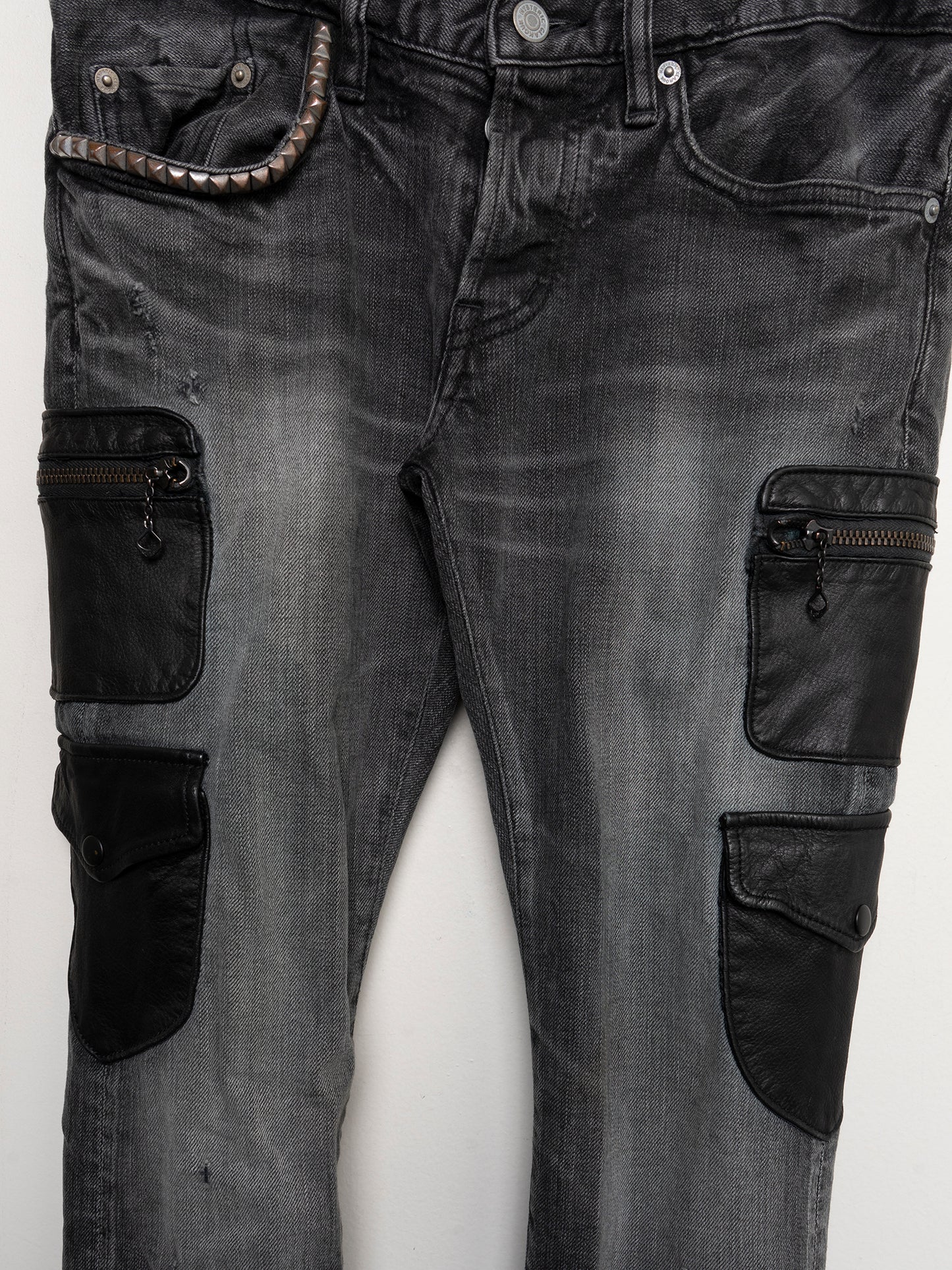 Leather Cargo Pocket Pants