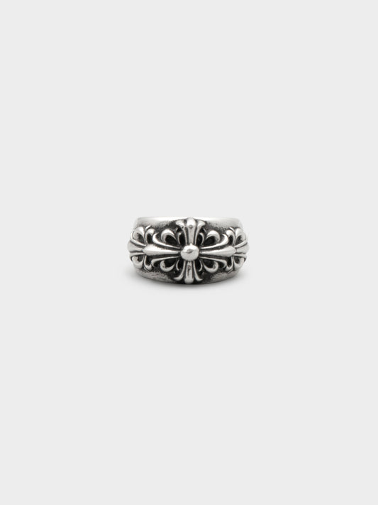 Double Floral Cross Ring