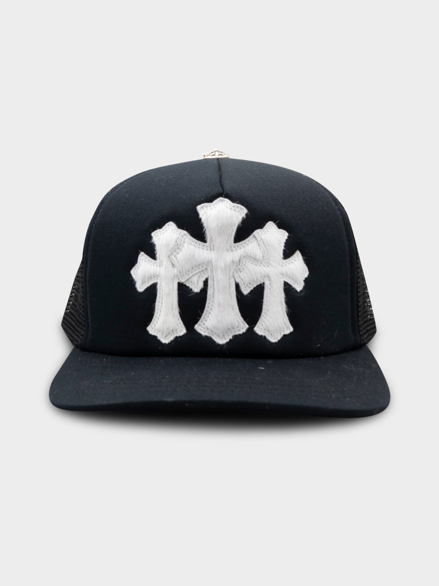 Pony Hair Triple Cross Patch Trucker Hat