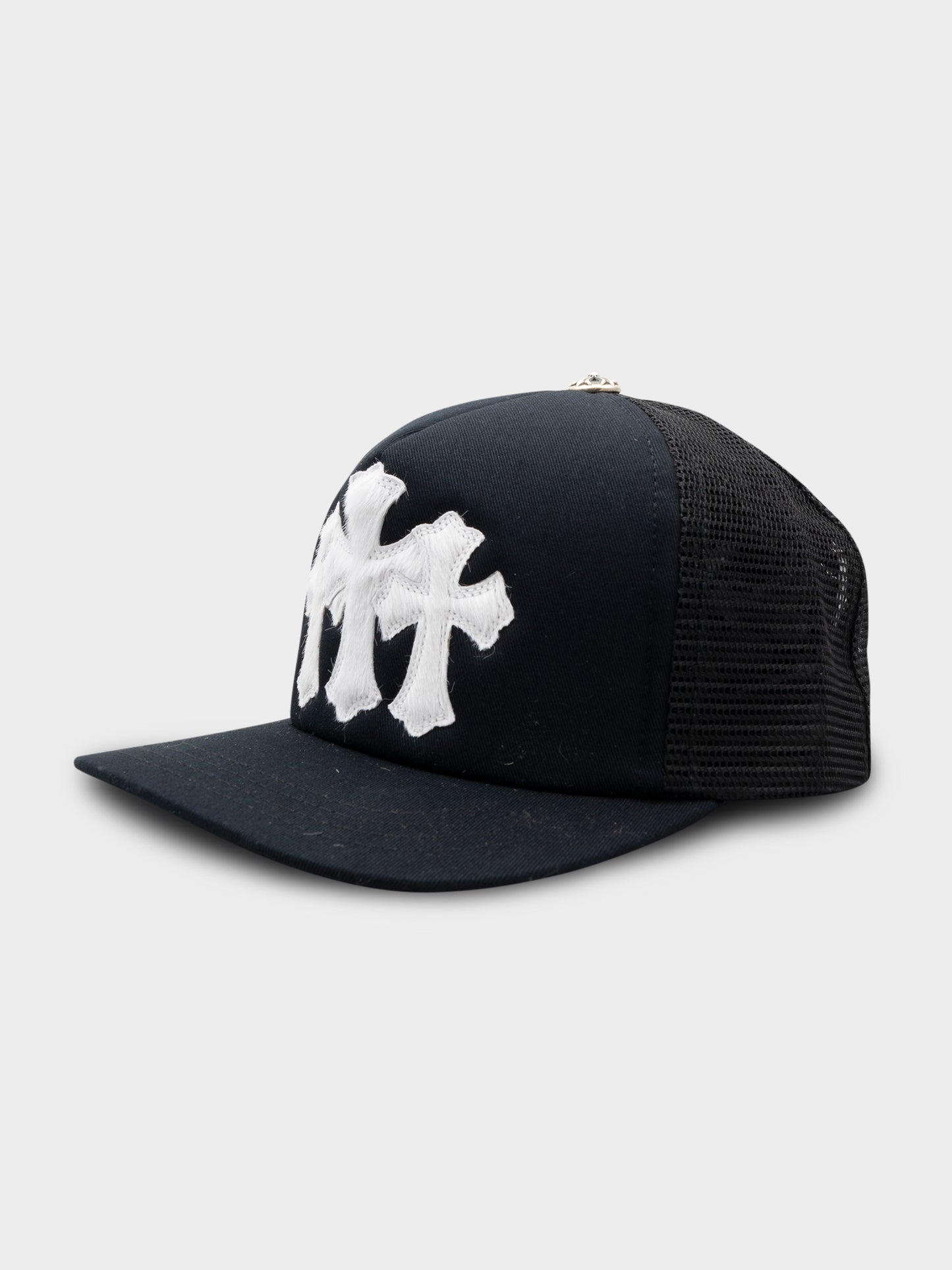Pony Hair Triple Cross Patch Trucker Hat