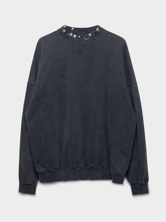 Pierced Neck Crewneck