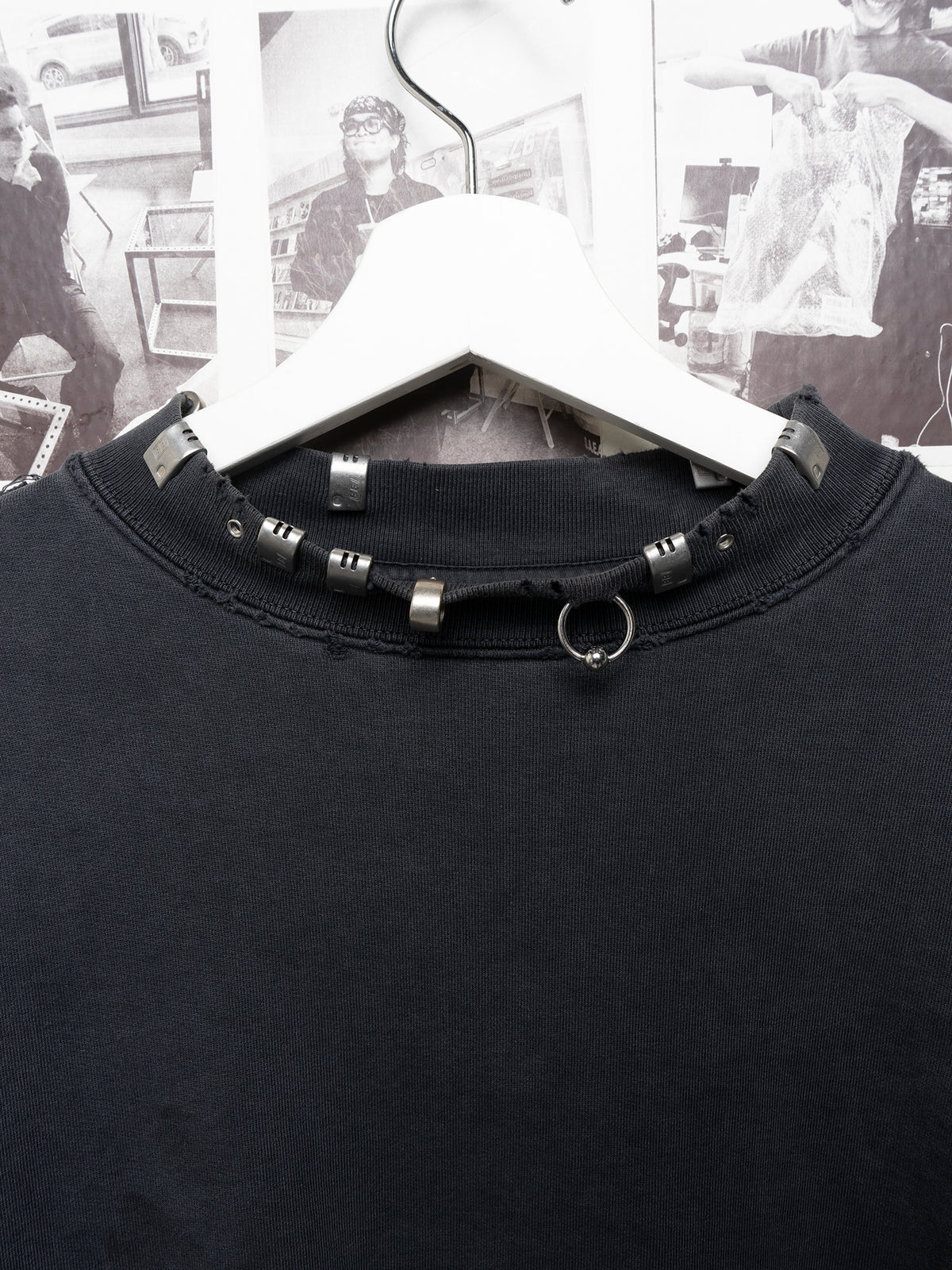 Pierced Neck Crewneck