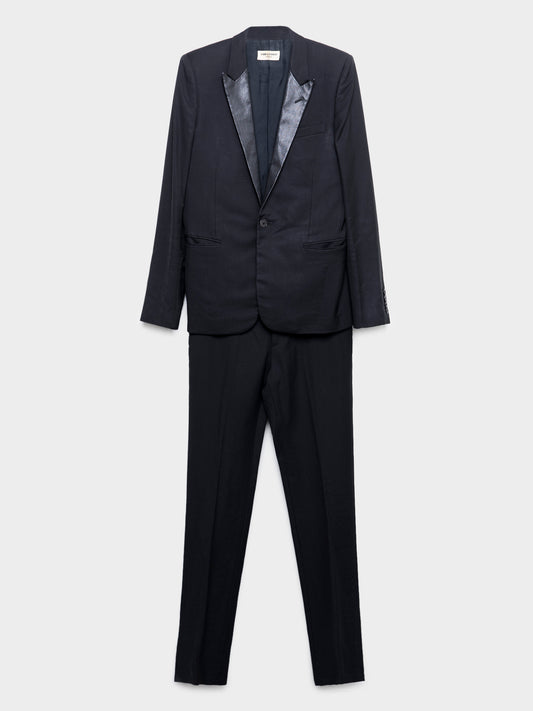 Leather-trimmed Suit