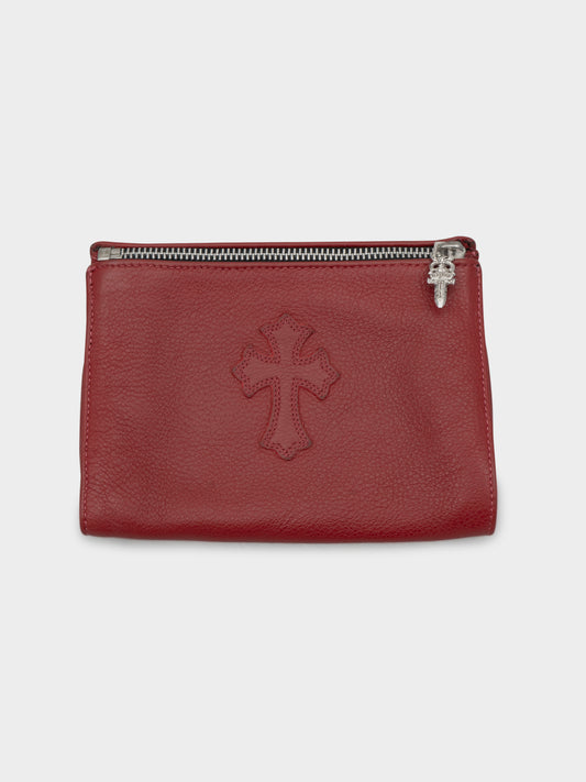 Red Patch Leather Pouch