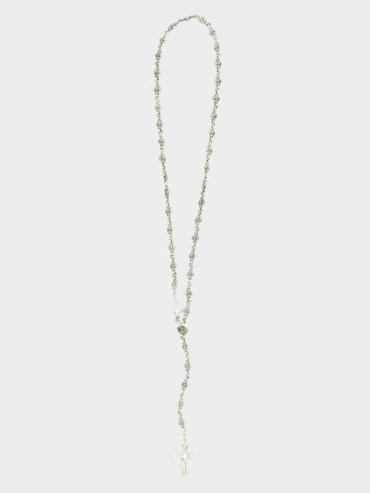 Diamond Tiny E Rosary Necklace