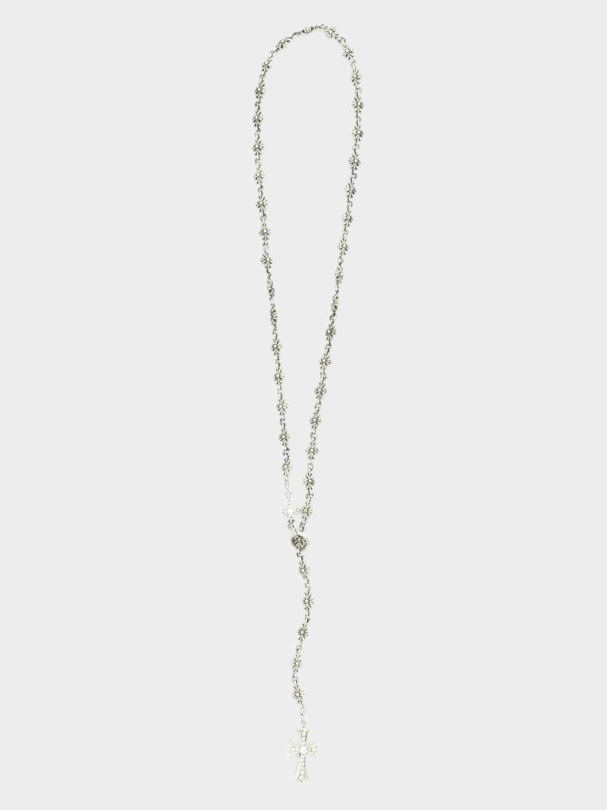 Diamond Tiny E Rosary Necklace