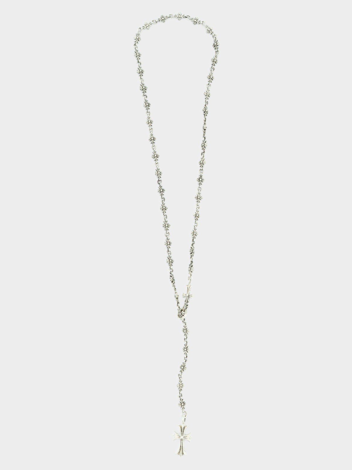 Diamond Tiny E Rosary Necklace