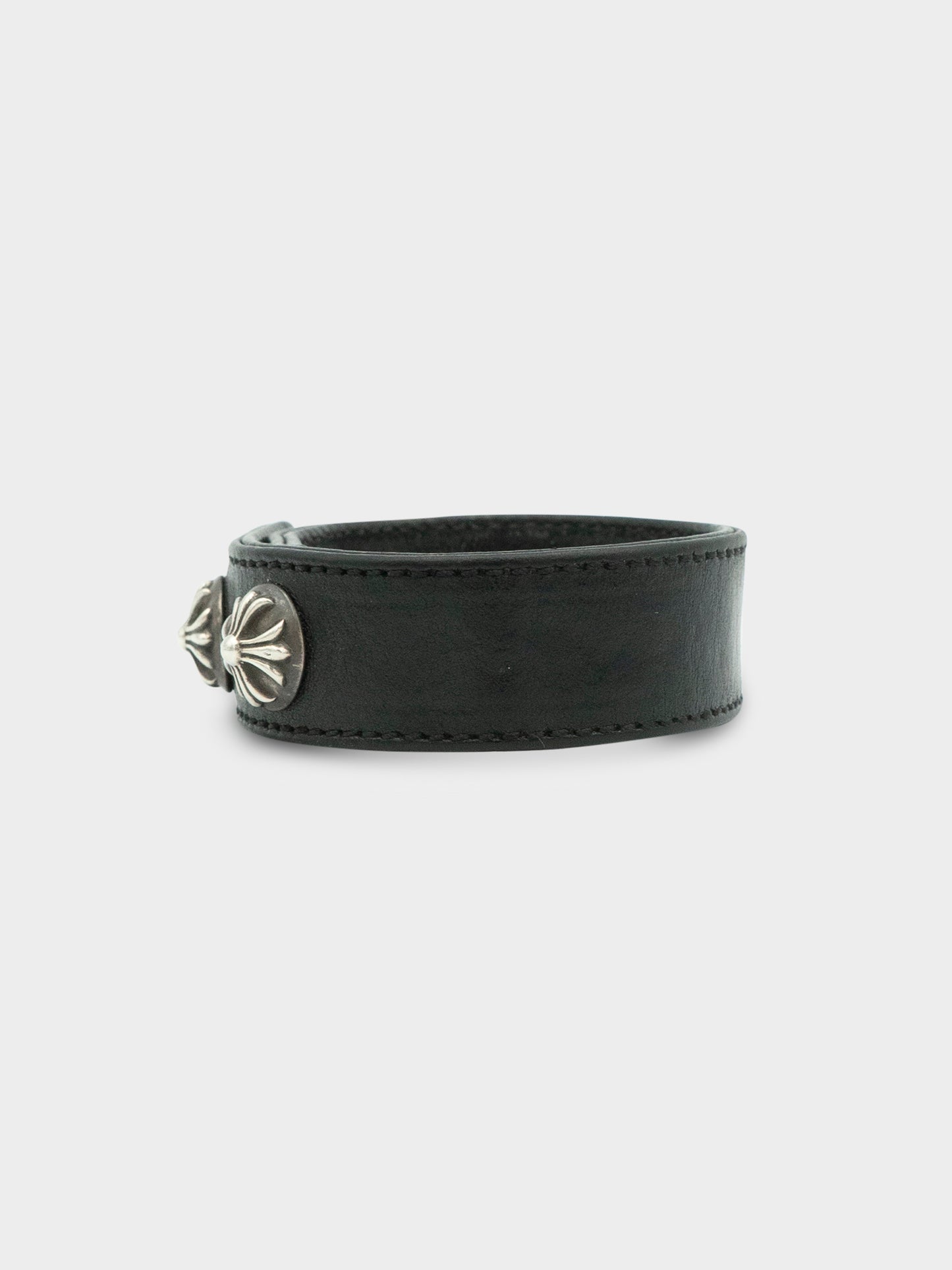 Black Leather Studded Bracelet