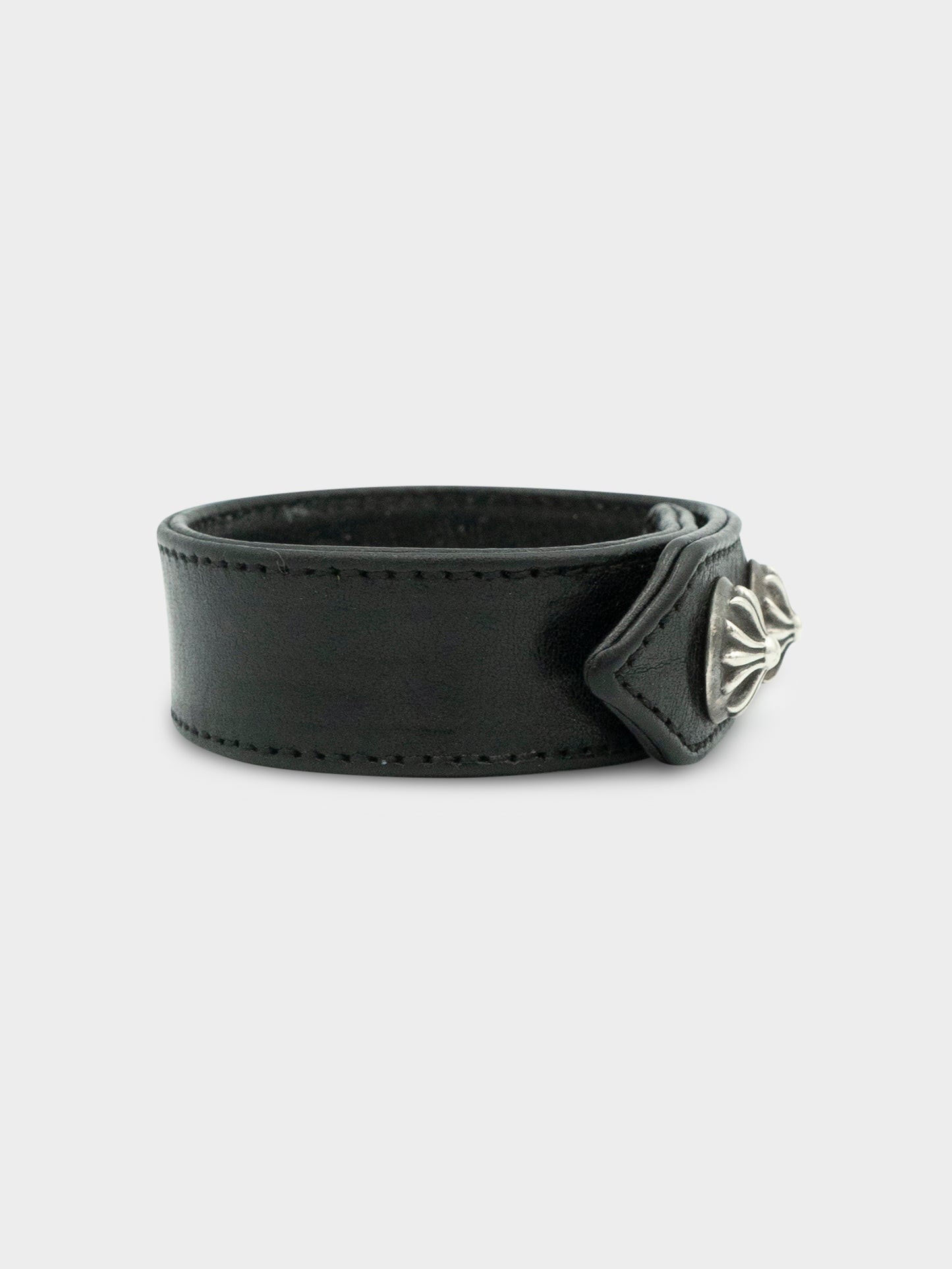 Black Leather Studded Bracelet