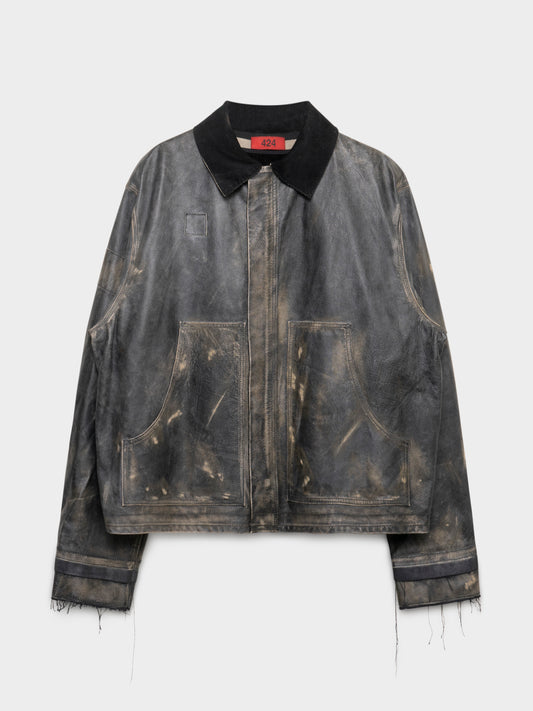 Leather Work Chore Jacket