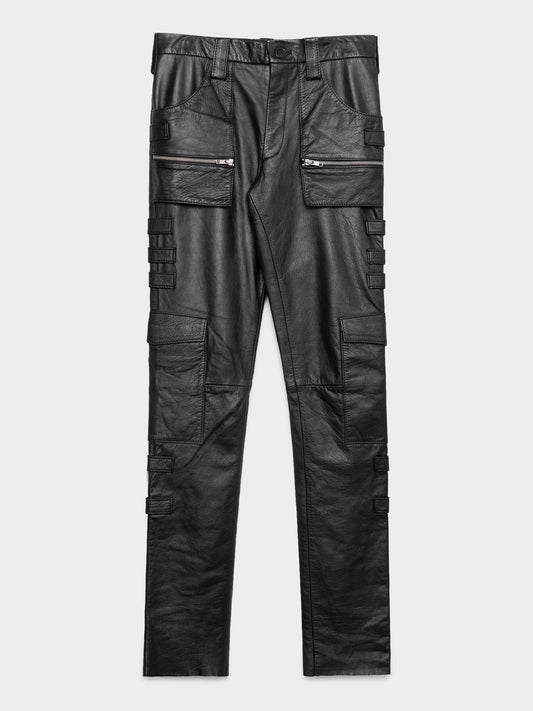 'Radioactivity' Leather Cargo Pants