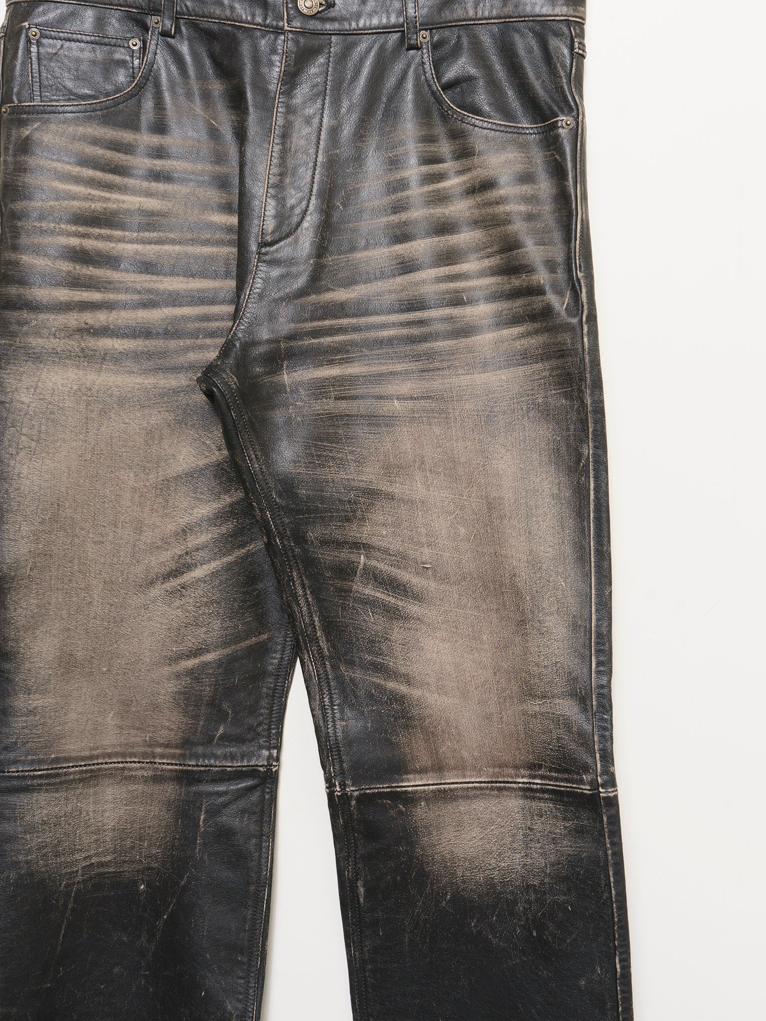 424: Washed Calfskin Leather Pants | Groupie