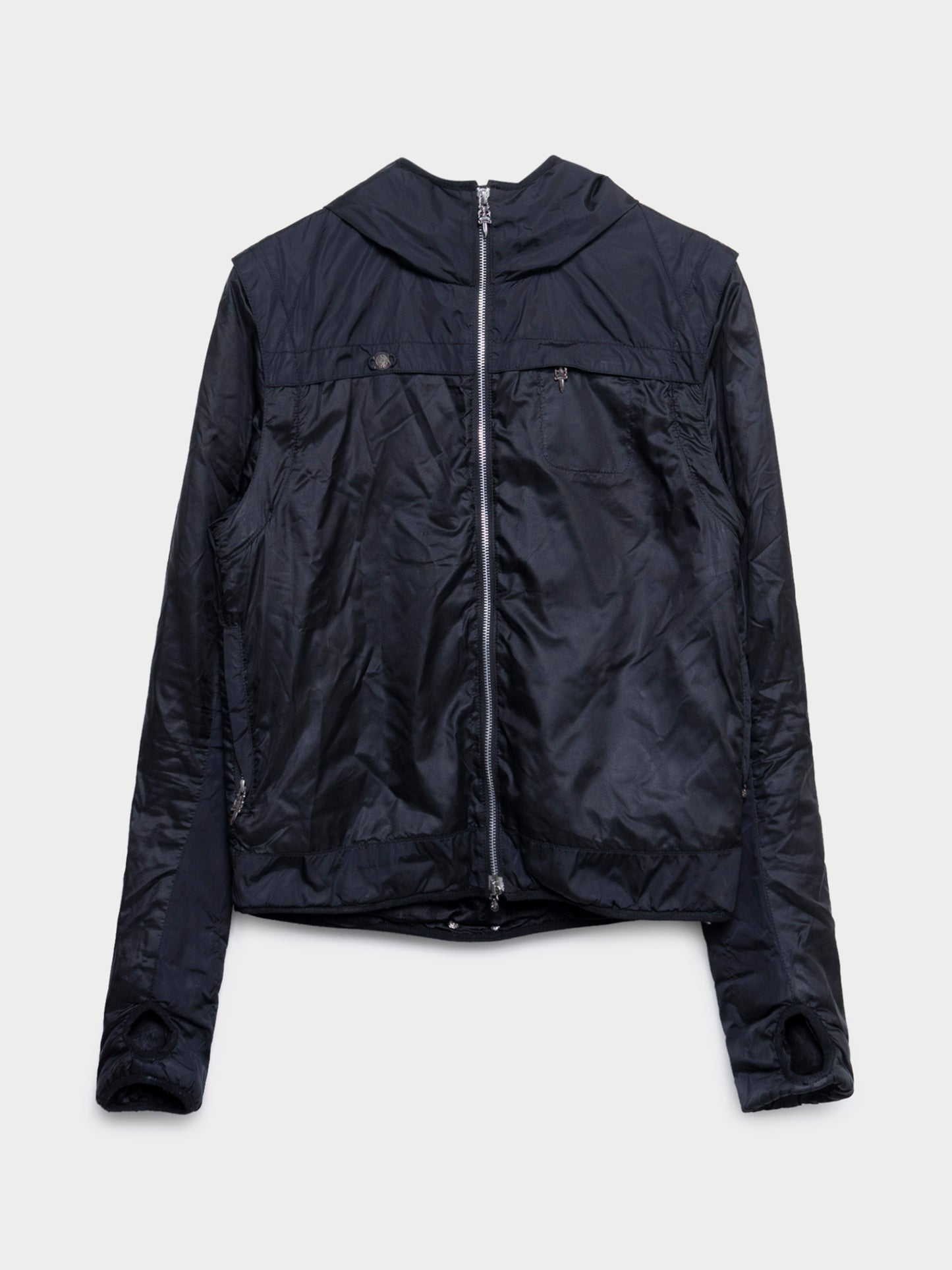 Patched Hood Nylon Jacket