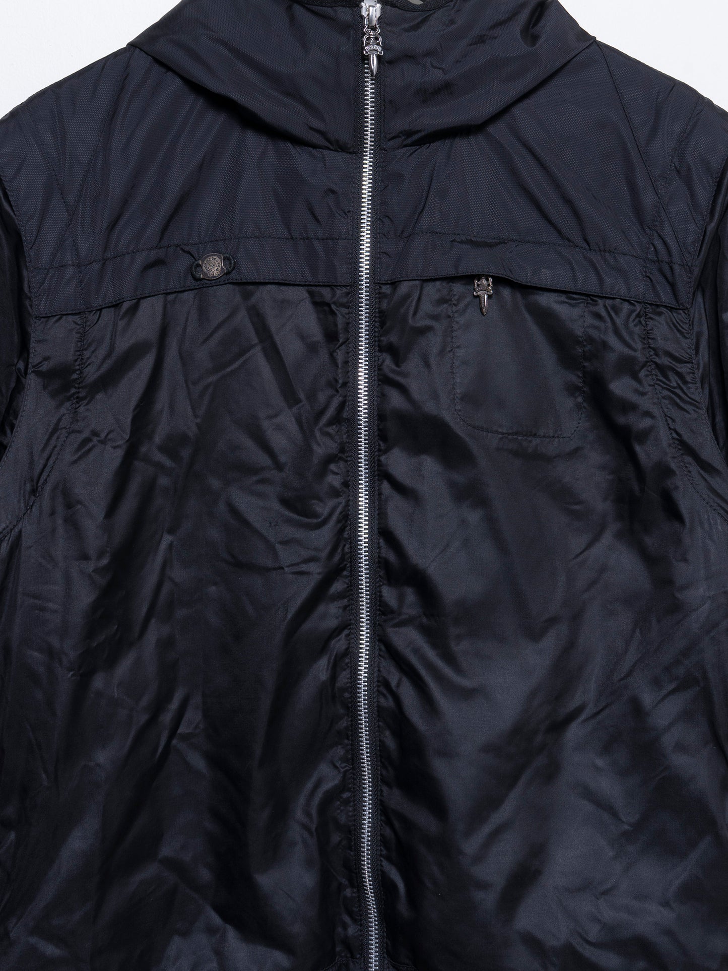Patched Hood Nylon Jacket