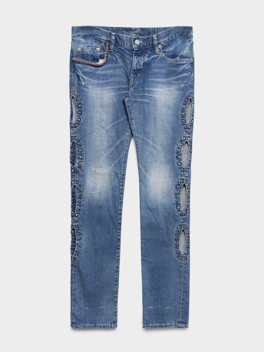 Studded Cutout Jeans
