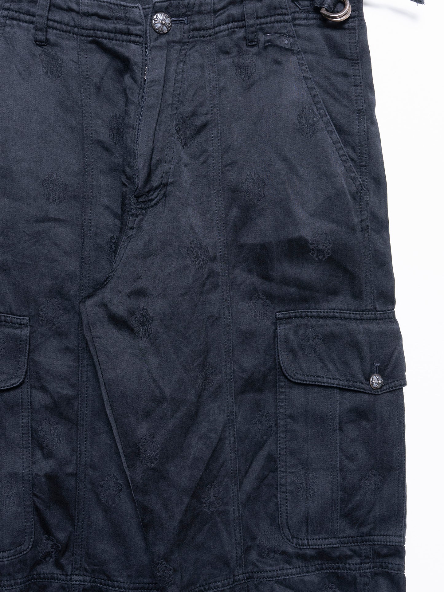 Silk Monogram Cargo Pants