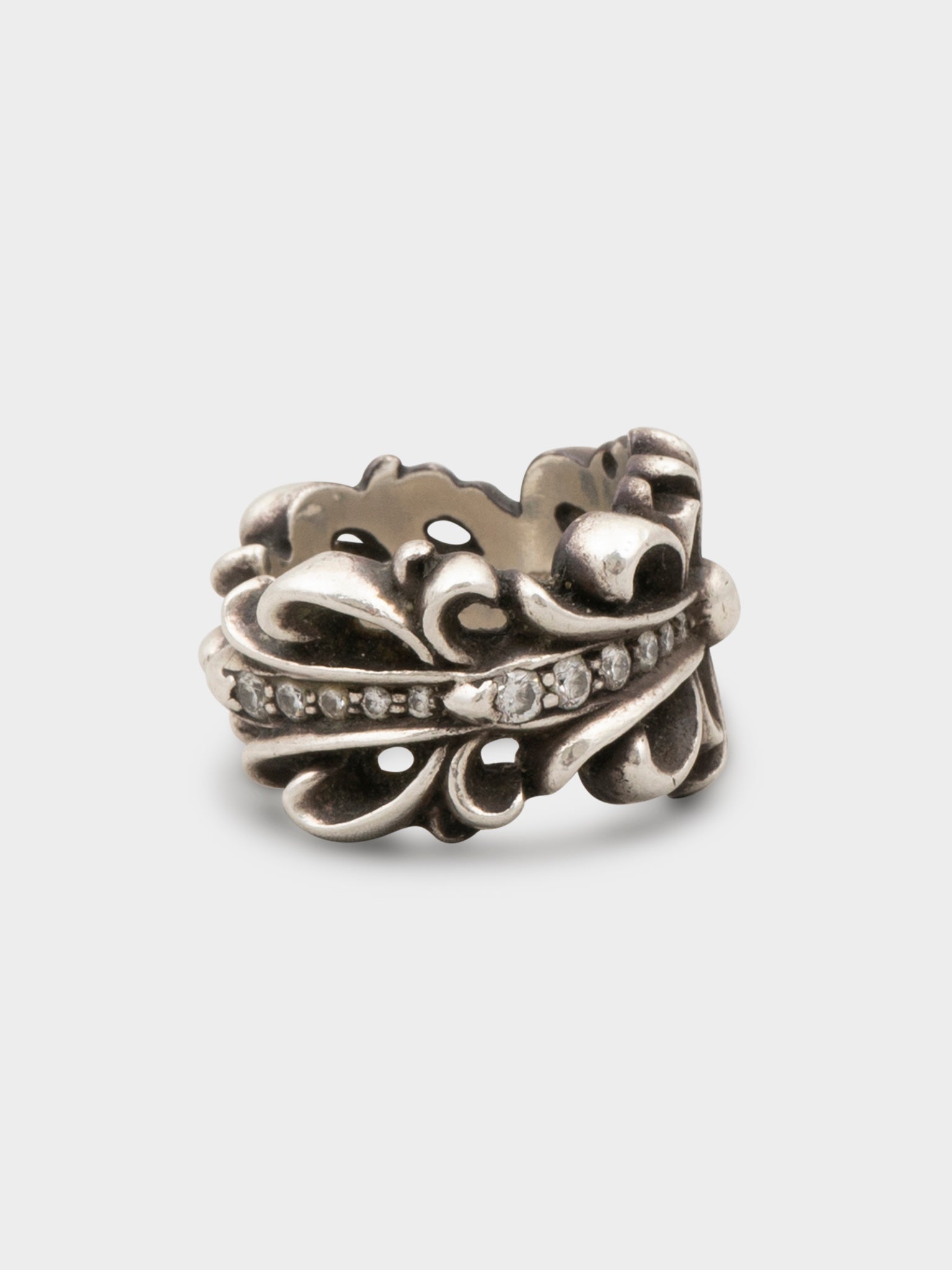 Chrome Hearts: Diamond Double Floral Ring | Groupie