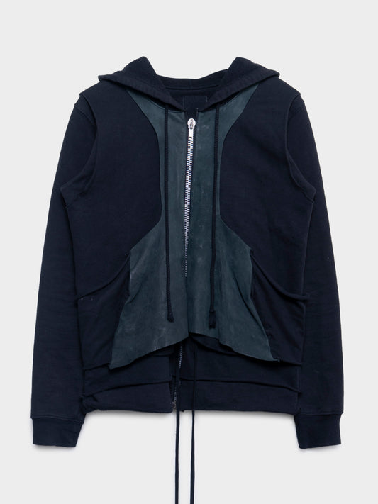 Slab Leather Layered Hoodie