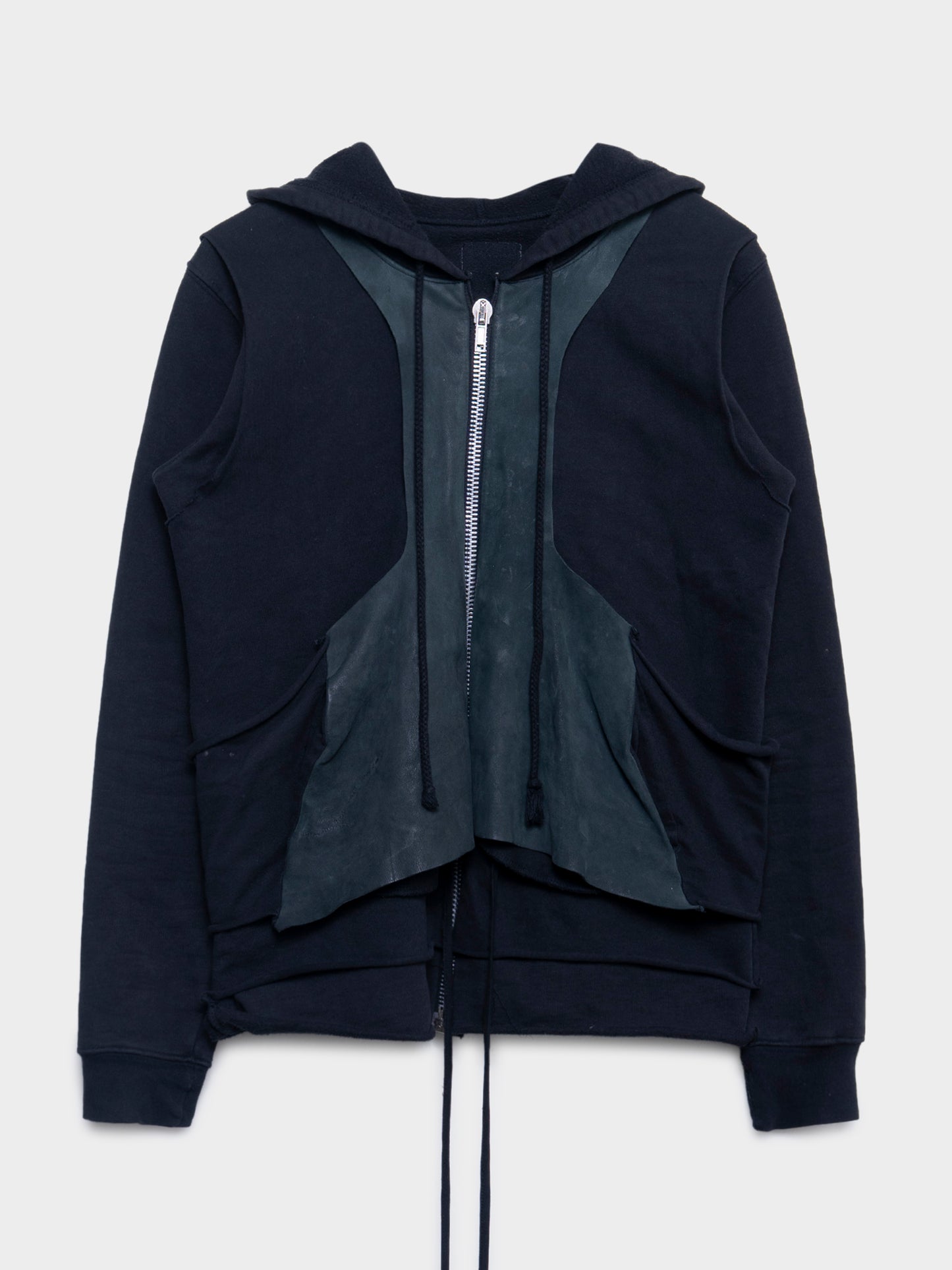 Slab Leather Layered Hoodie