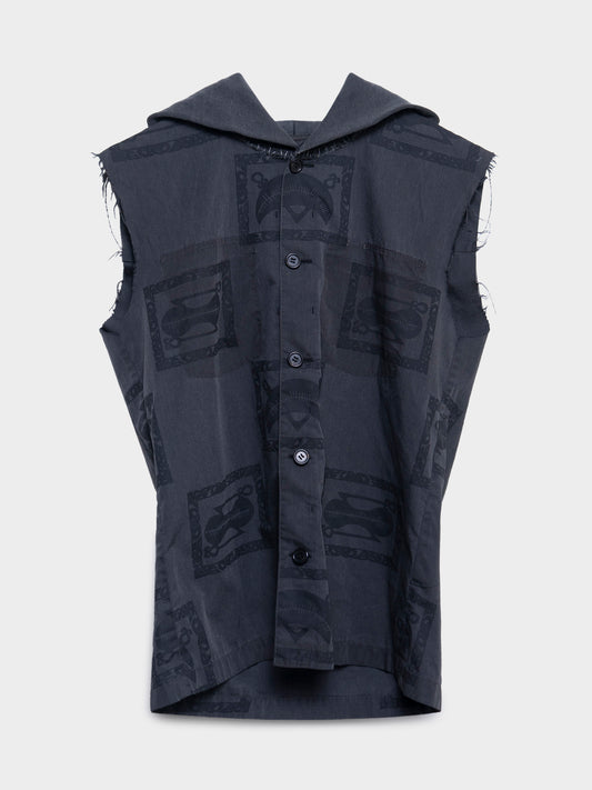 ‘Scab’ Sleeveless Hooded Shirt