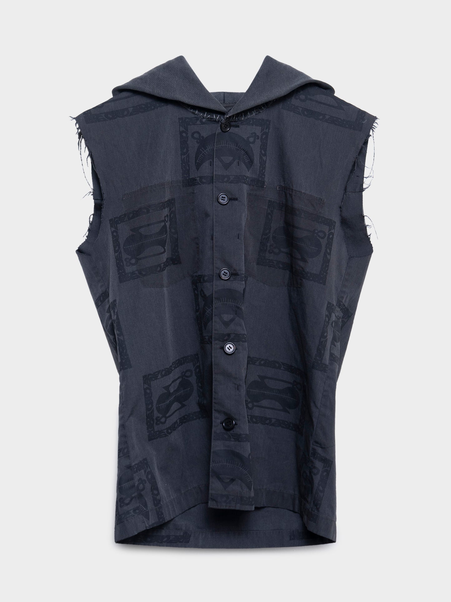 ‘Scab’ Sleeveless Hooded Shirt