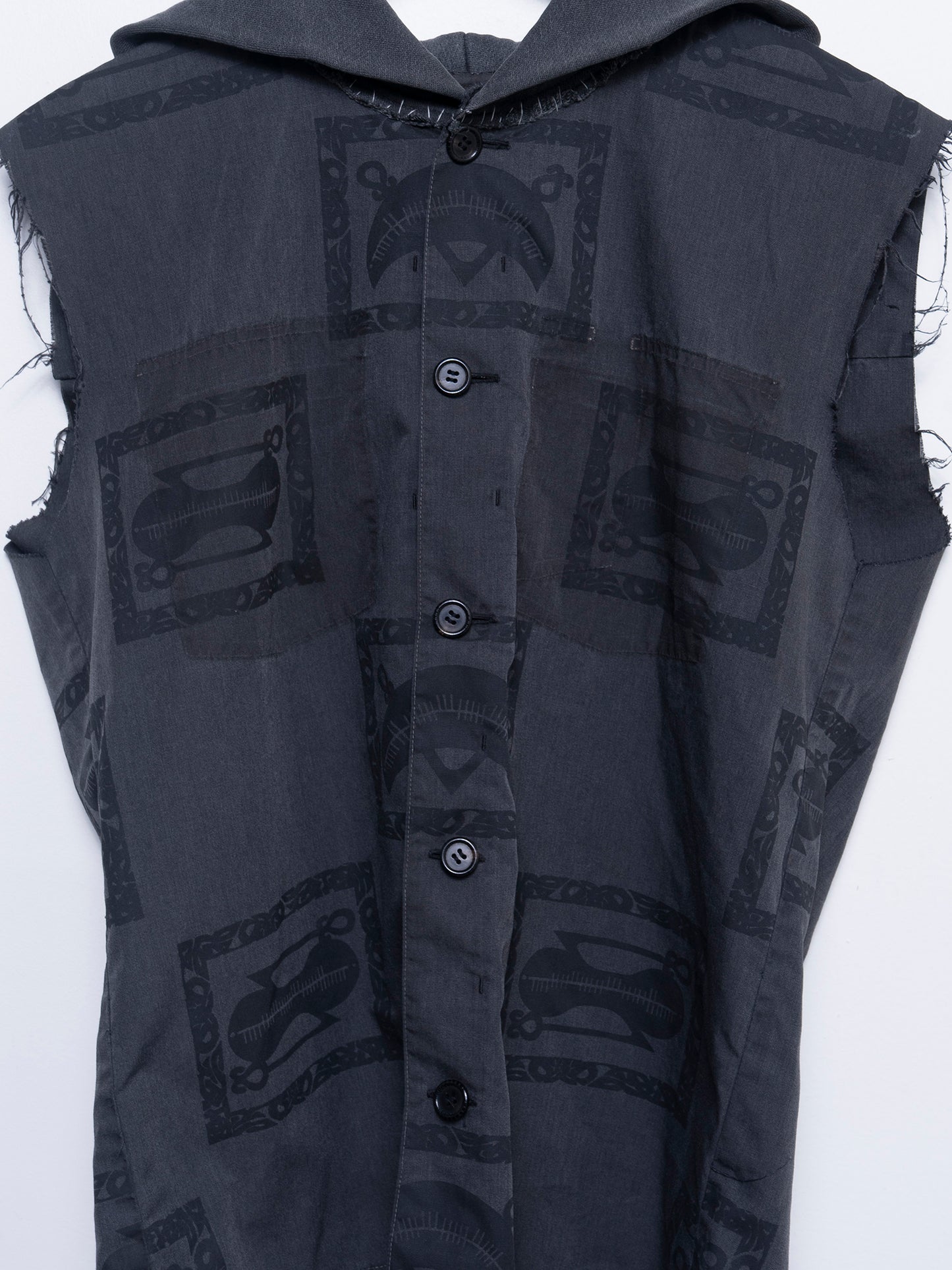 ‘Scab’ Sleeveless Hooded Shirt