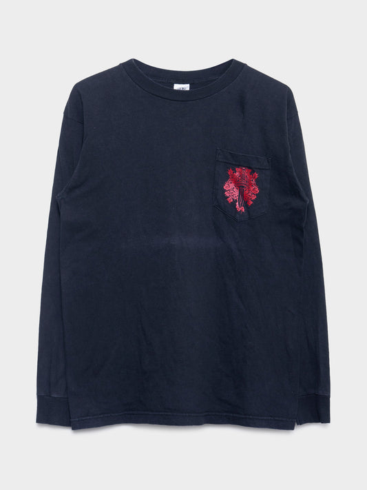 VTG Red Dagger Floral Cross LS