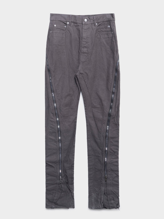‘Lido’ Dark Dust Moleskin Banana Bolan Cut Pants