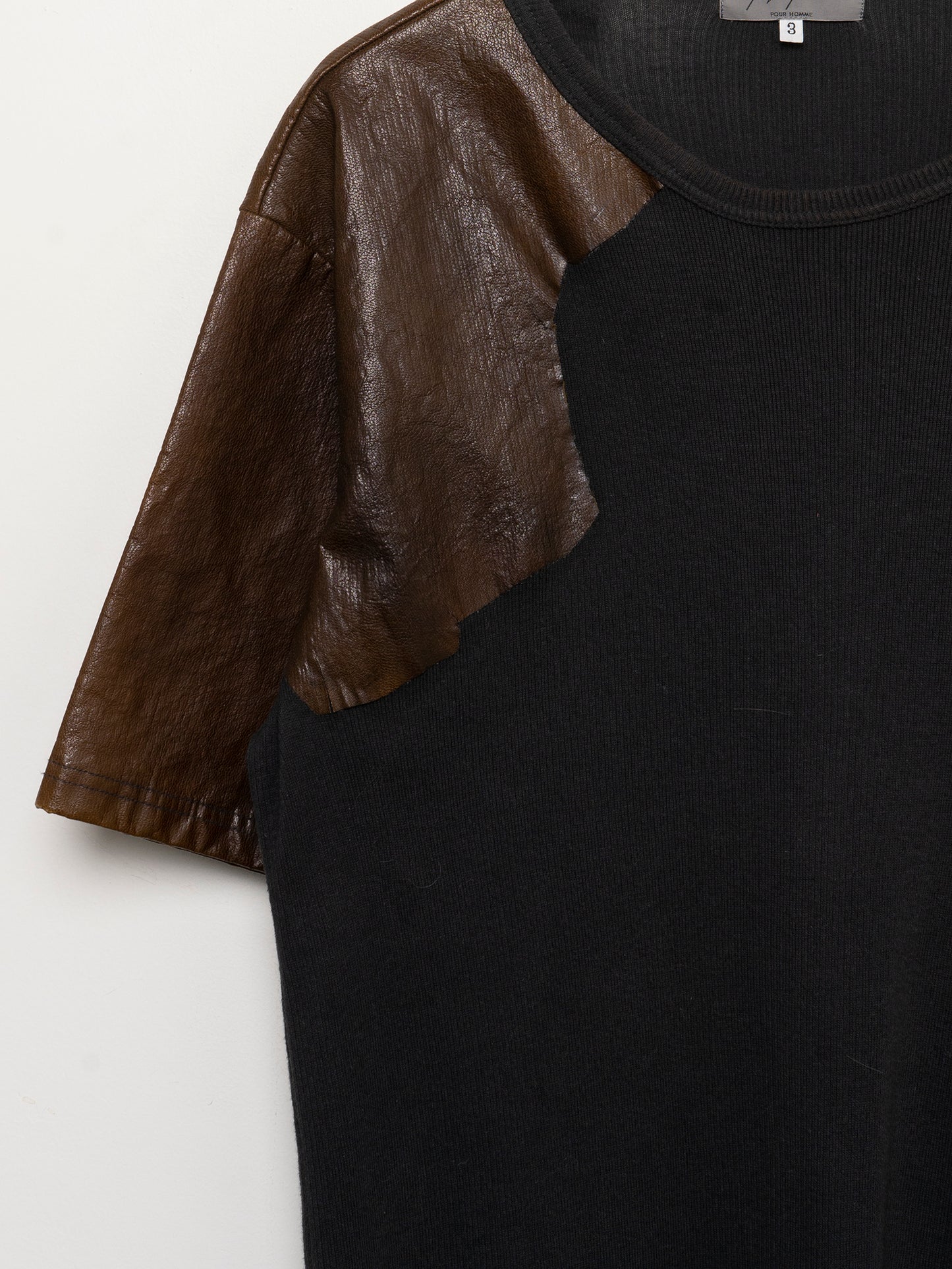 Leather Shoulder T-shirt