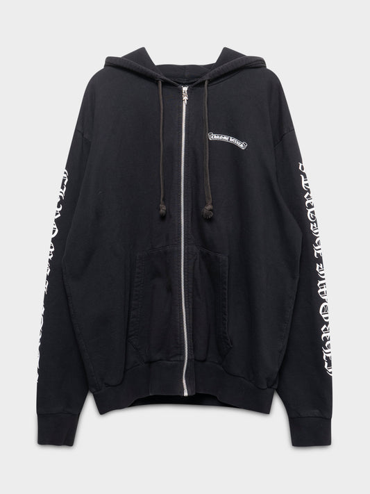 Sleeve Logo Scroll Zip-Up Hoodie