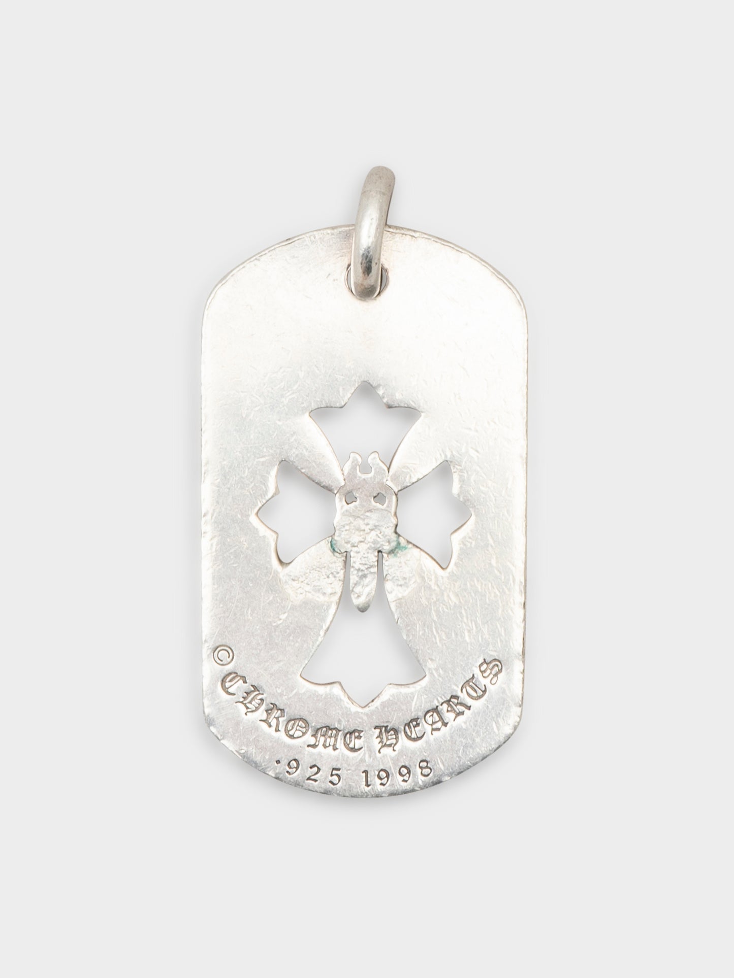 Cross Cut-Out Dog Tag Pendant