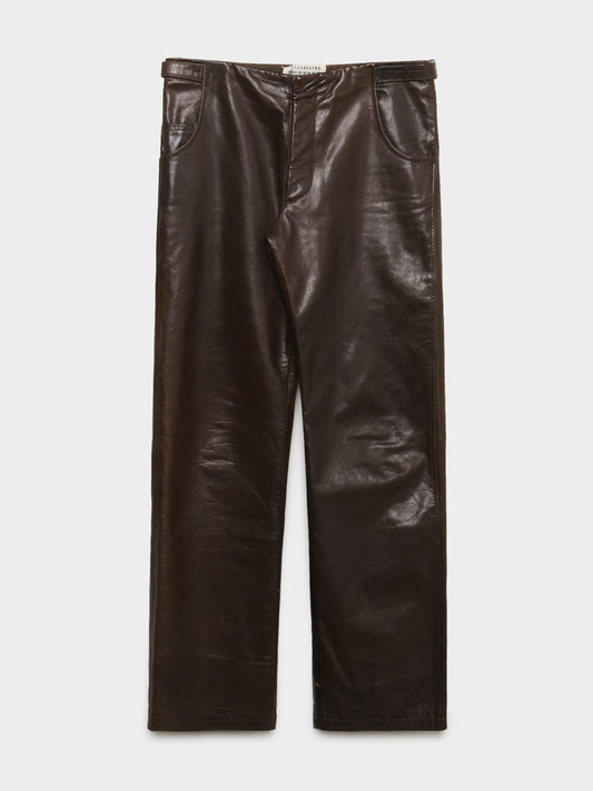 Mcqueen Brown Leather Pants