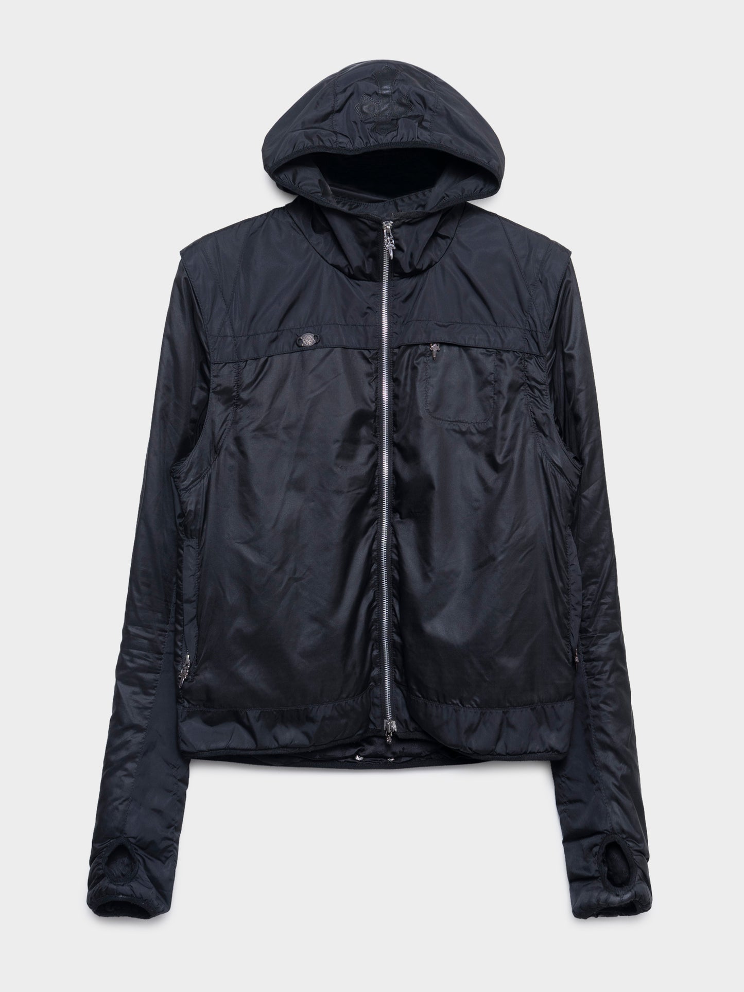 Patched Hood Nylon Jacket