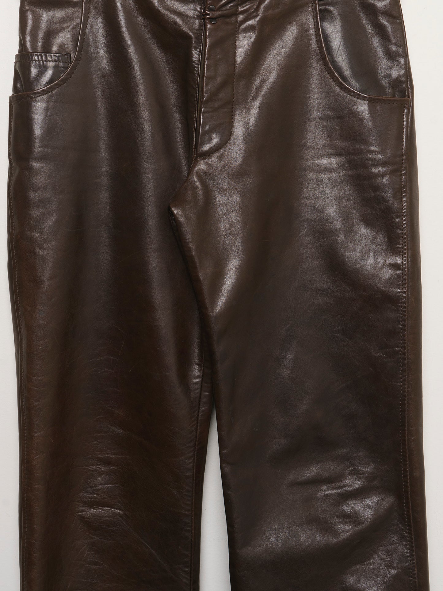 Mcqueen Brown Leather Pants