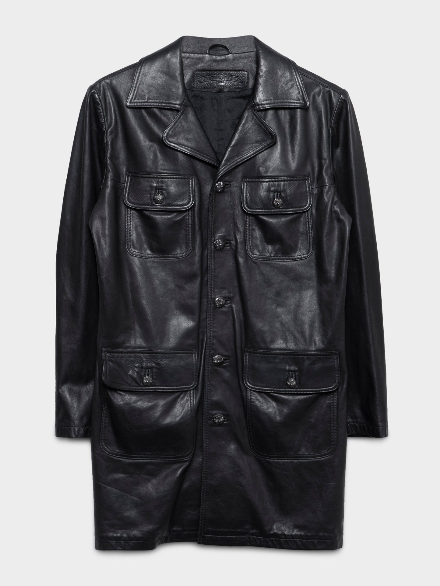 Leather Patched Trench Coat