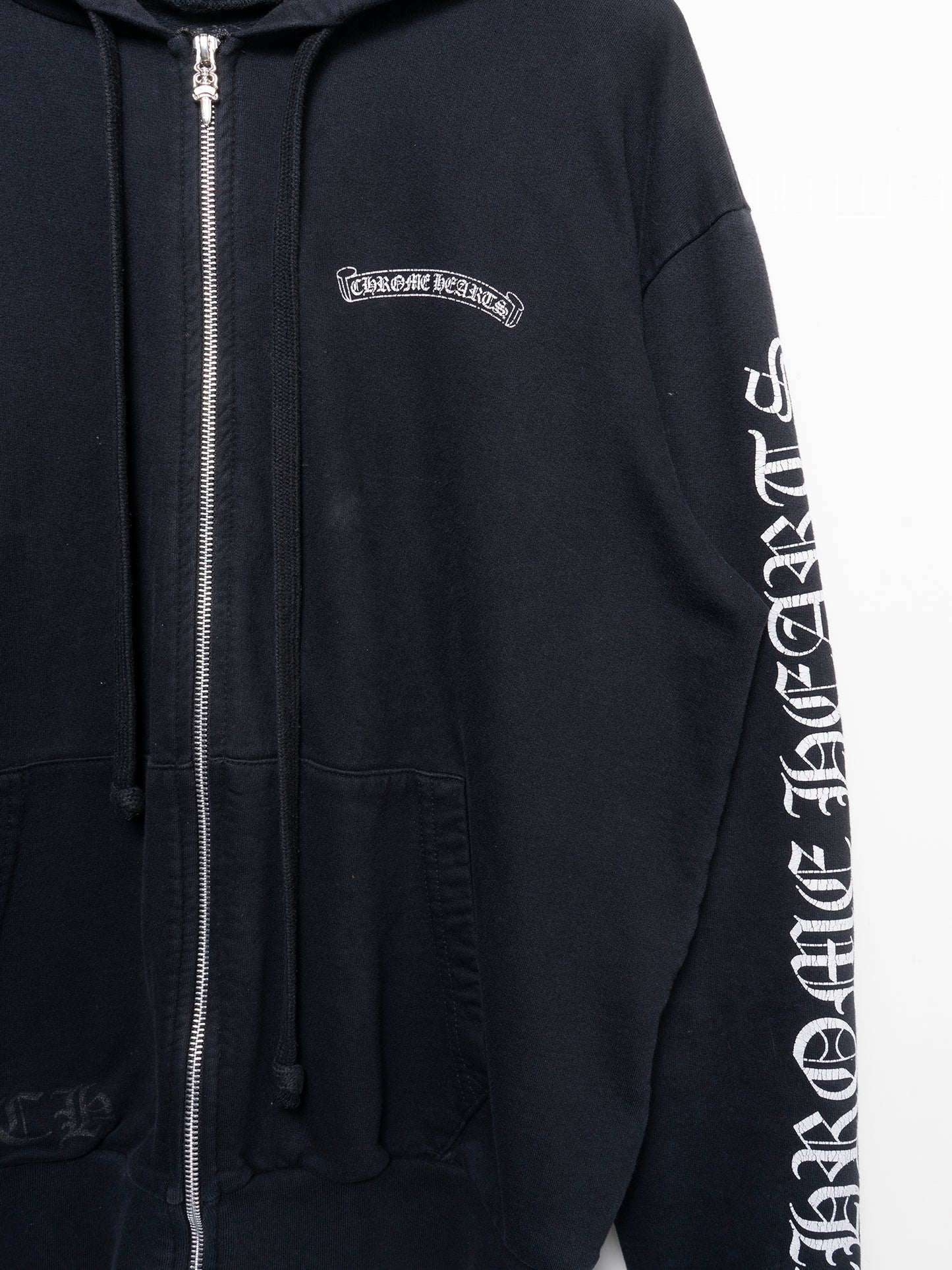 Vintage Scroll Zip-Up Hoodie