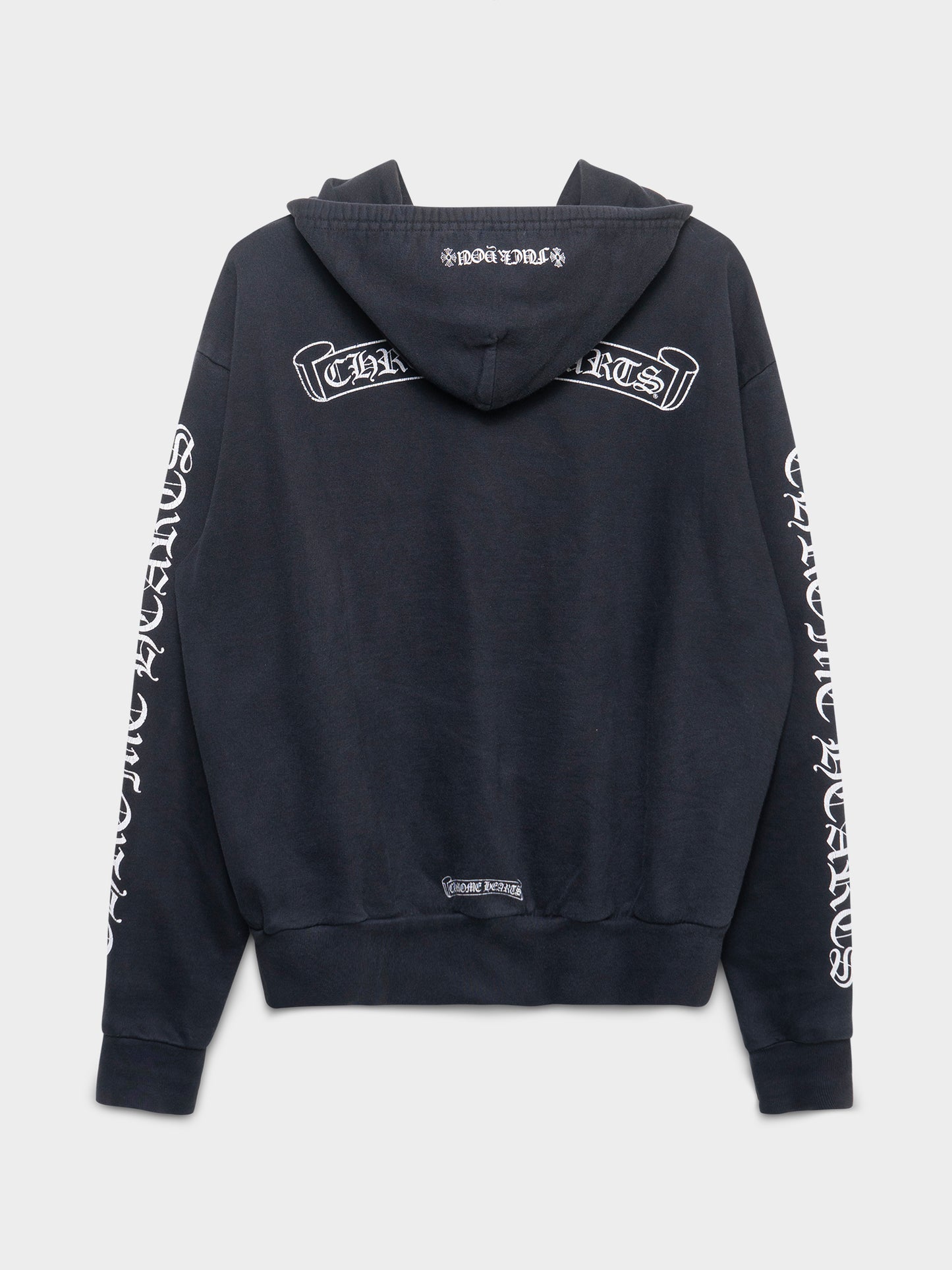 Vintage Scroll Zip-Up Hoodie