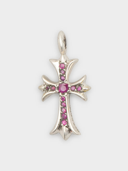 Ruby Tiny Fat Cross Pendant