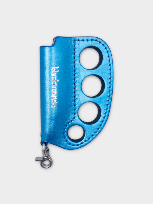 Blue & Silver Leather Lighter Case