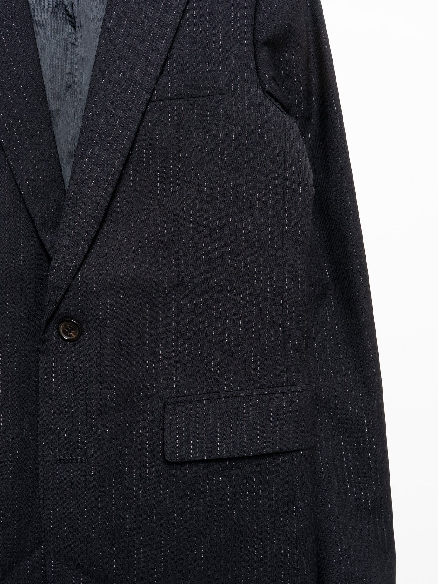 Silver-Threaded Pinstripe Blazer