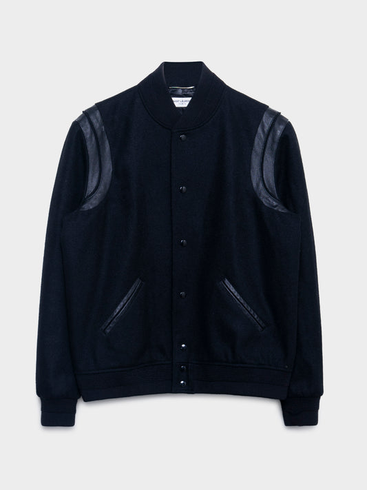 Black Teddy Varsity Jacket