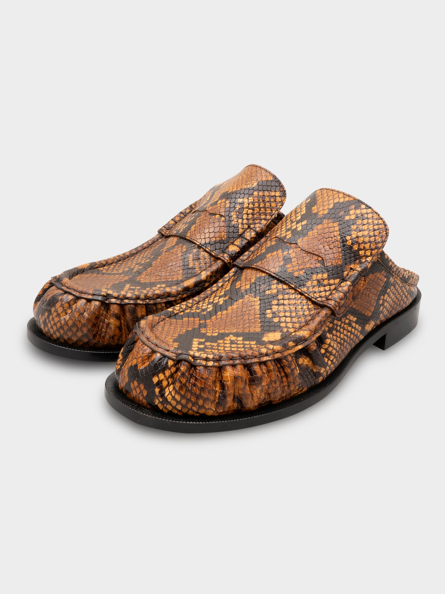 Snakeskin Mules