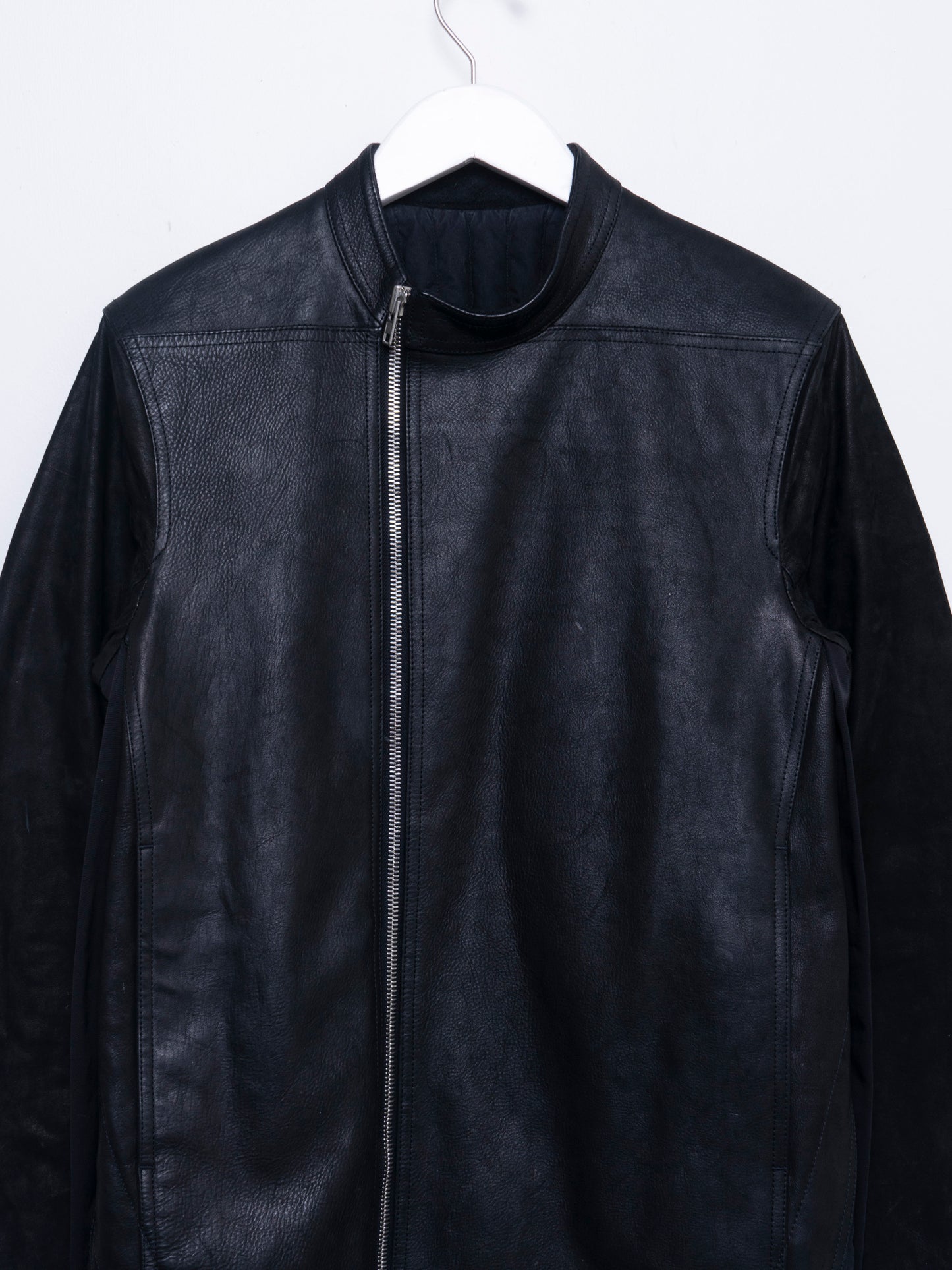 ‘Moody’ Padded Leather Cafe Racer Jacket