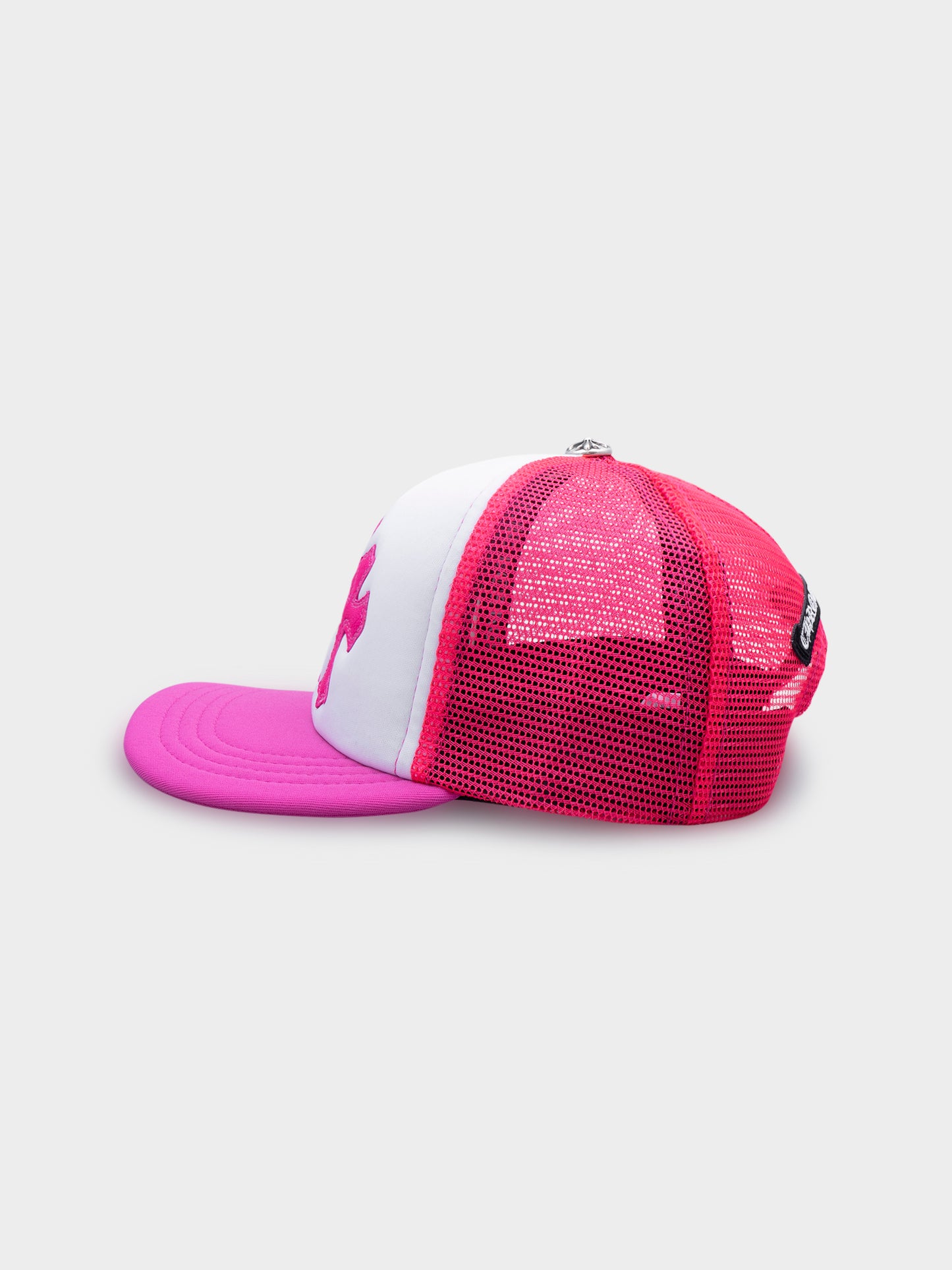 Neon Pink Triple Cross Trucker Hat