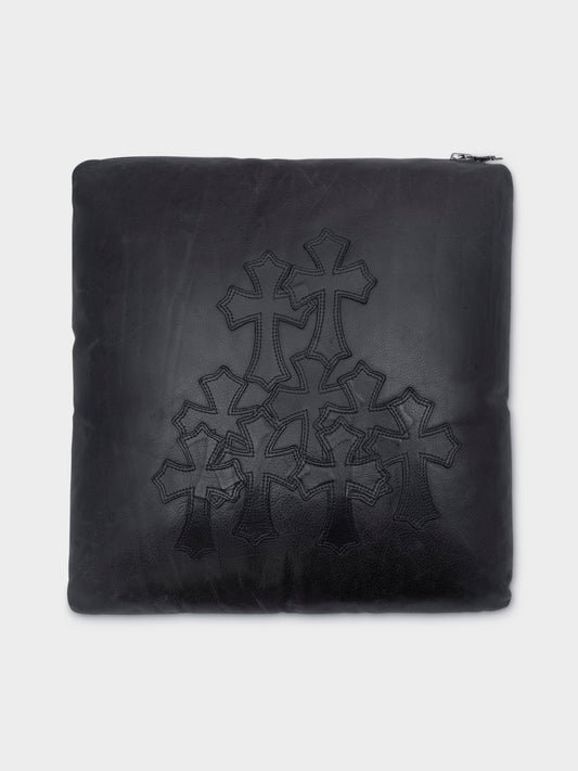 Patched Leather Pillow