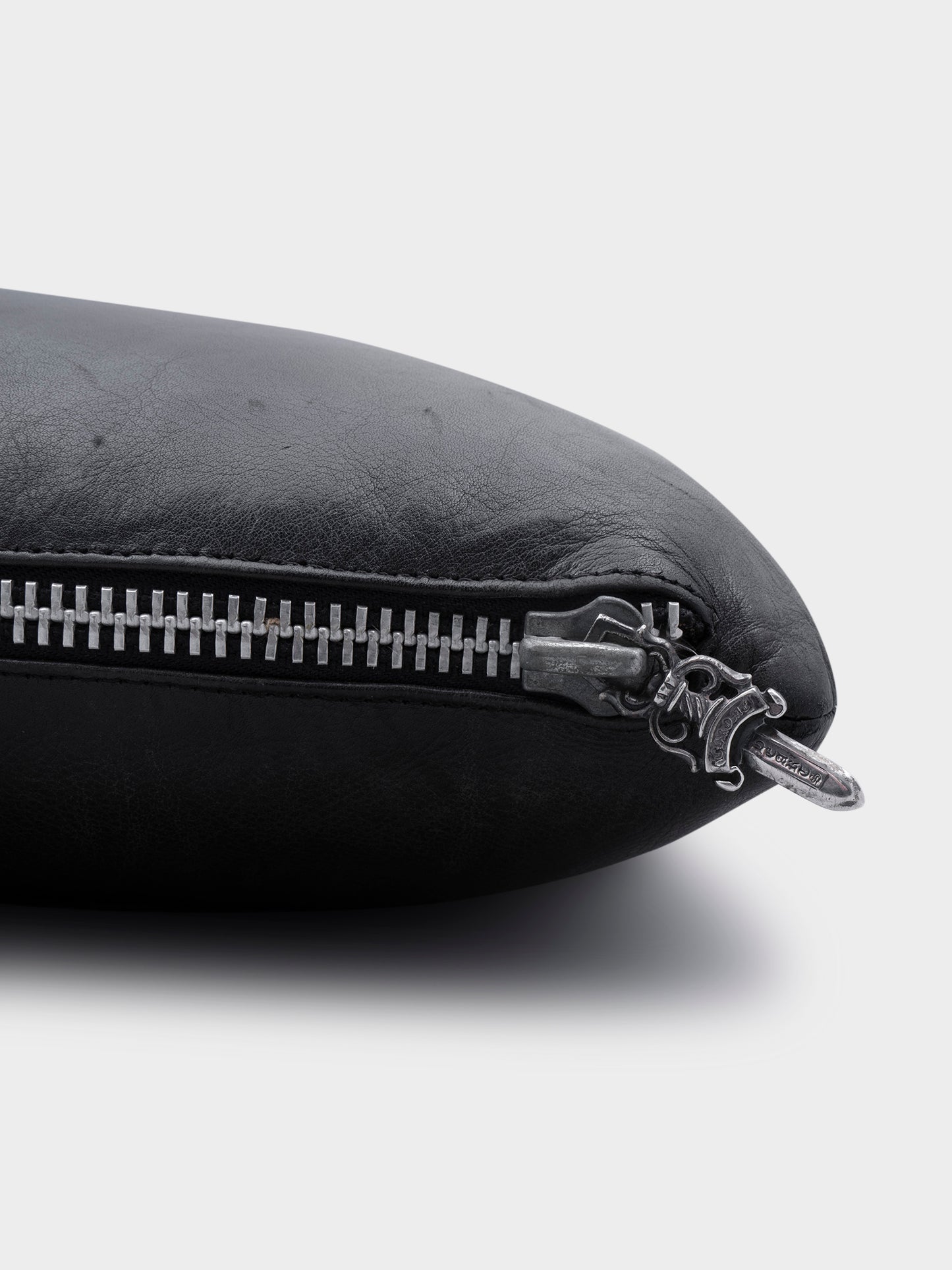 Patched Leather Pillow