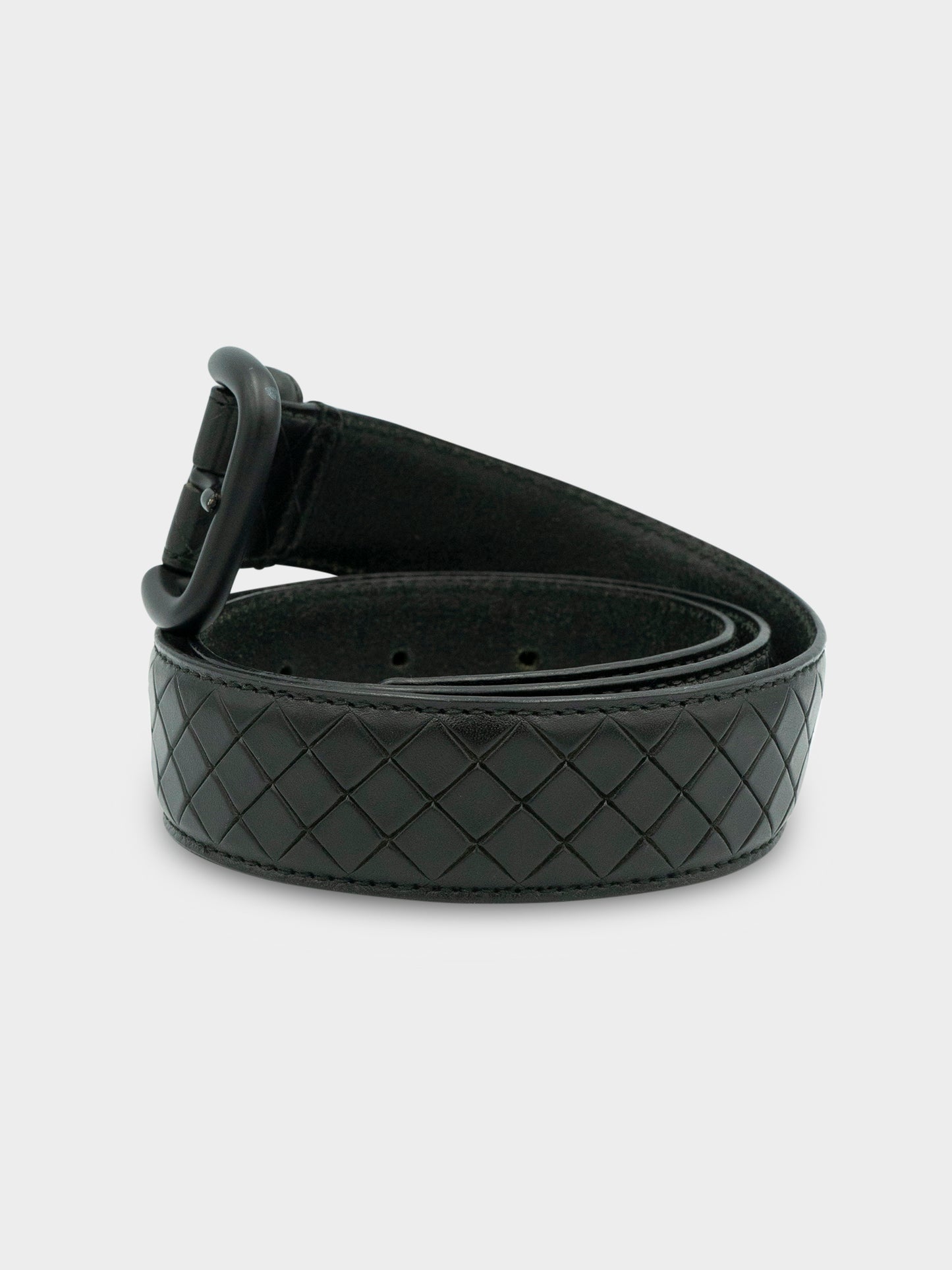 Quilted Intrecciato Leather Belt